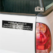Donald Trump Oorlog is Vrede Bumpersticker (Op Truck)