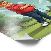 Donald Trump op de golfbaan Foto Afdruk (Hoek)