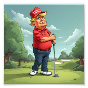 Donald Trump op de golfbaan Foto Afdruk