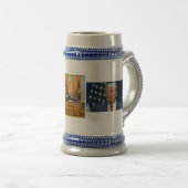 Donald Trump op een blauwe/grijze Mok van 22 oz (Voorkant rechts)