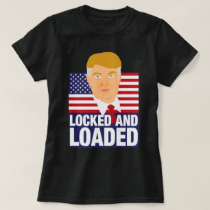 Donald Trump op slot en geladen T-shirt