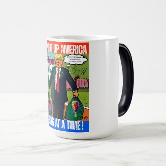 DONALD TRUMP - OPRUIMEN VAN AMERIKA, ÉÉN TAS PER K MAGISCHE MOK (Voorkant rechts)