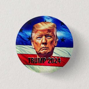 Donald Trump & Oude Glorie Ronde Button 3,2 Cm