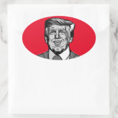 DONALD TRUMP OVALE STICKER (Tas)