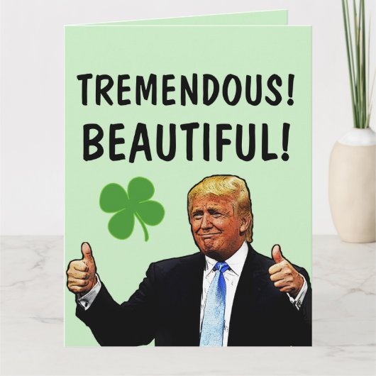DONALD TRUMP OVERGROTE ST.PATRICK'S DAY KAARTEN (Voorkant)