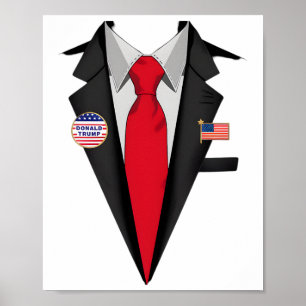 Donald Trump pak en Stropdas Halloween kostuum Poster