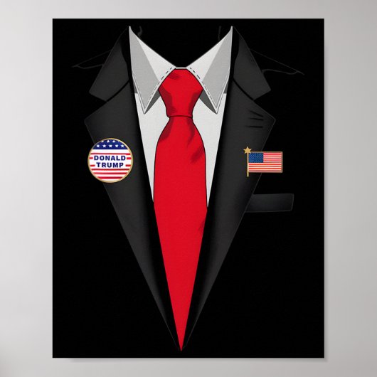 Donald Trump pak en Stropdas Halloween kostuum Poster (Voorkant)