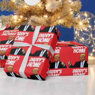 DONALD TRUMP PAPA'S THUIS KERST CADEAUPAPIER