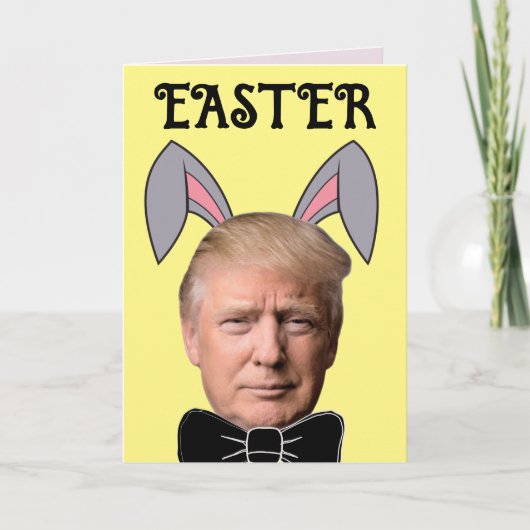 DONALD TRUMP PASEN FUNNY BUNNY Wenskaarten Kaart (Voorkant)