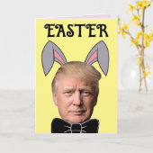 DONALD TRUMP PASEN FUNNY BUNNY Wenskaarten Kaart (Gele Bloem)