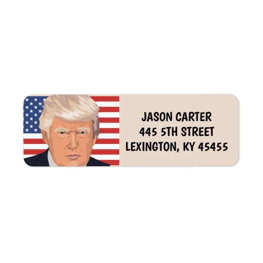 DONALD TRUMP PATRIOTIC FLAG Return Address Labels (Voorkant)