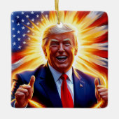Donald Trump Patriottisch Amerikaans Vlag Ornament (Voorkant)