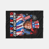 Donald Trump Patriottisch Vuurwerk Maak 4 juli G Fleece Deken (Voorkant (Horizontaal))