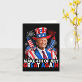 Donald Trump Patriottisch Vuurwerk Maak 4 juli G Kaart (Gele Bloem)