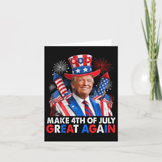 Donald Trump Patriottisch Vuurwerk Maak 4 juli G Kaart (Voorkant)