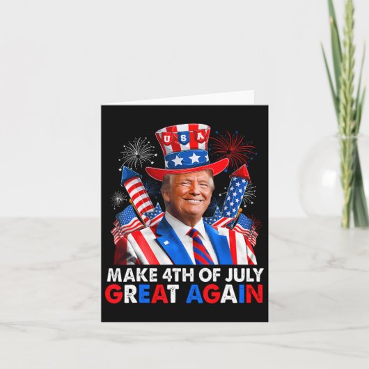 Donald Trump Patriottisch Vuurwerk Maak 4 juli G Kaart (Voorkant)