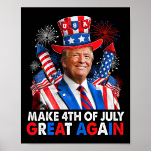 Donald Trump Patriottisch Vuurwerk Maak 4 juli G Poster