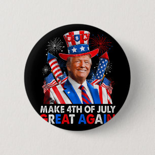 Donald Trump Patriottisch Vuurwerk Maak 4 juli G Ronde Button 5,7 Cm