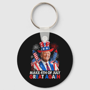 Donald Trump Patriottisch Vuurwerk Maak 4 juli G Sleutelhanger