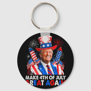 Donald Trump Patriottisch Vuurwerk Maak 4 juli G Sleutelhanger