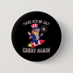 Donald Trump Patriottisch Vuurwerk Maakt 4 juli G Ronde Button 5,7 Cm