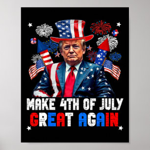 Donald Trump Patriottisch Vuurwerk Maakt 4 juli Vu Poster