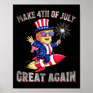 Donald Trump Patriottisch Vuurwerk Maakt 4 juli Vu Poster