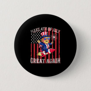 Donald Trump Patriottisch Vuurwerk Maakt 4 juli Vu Ronde Button 5,7 Cm