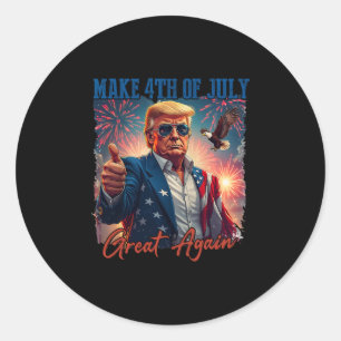 Donald Trump Patriottisch Vuurwerk Maakt 4 juli Vu Ronde Sticker