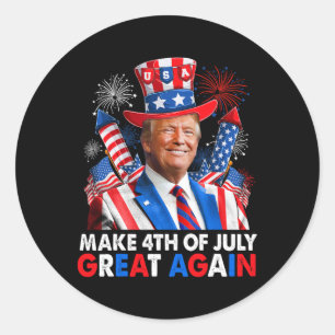 Donald Trump Patriottisch Vuurwerk Maakt 4 juli Vu Ronde Sticker