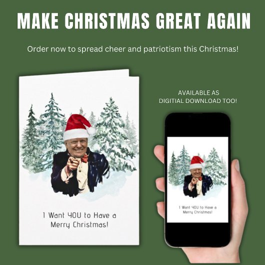 Donald Trump Patriottische Kerst Kaart