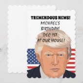 DONALD TRUMP PERSONALIZED BIRTHDAY INVITATIONS KAART (Voorkant / Achterkant)