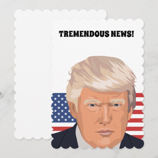 DONALD TRUMP PERSONALIZED BIRTHDAY PARTY INVITATIO KAART (Voorkant / Achterkant)