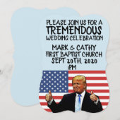 DONALD TRUMP PERSONALIZED WEDDING INVITATIONS KAART (Voorkant / Achterkant)