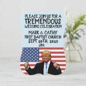 DONALD TRUMP PERSONALIZED WEDDING INVITATIONS KAART (Staand voorkant)