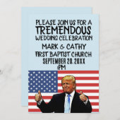DONALD TRUMP PERSONALIZED WEDDING INVITATIONS KAART (Voorkant / Achterkant)