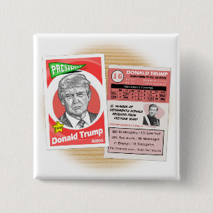 Donald Trump Politics Trading Kaart Vierkante Button 5,1 Cm
