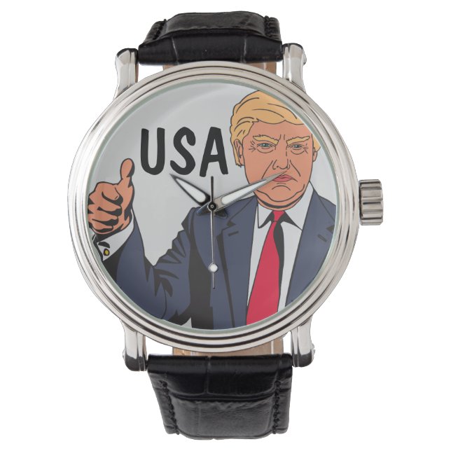 DONALD TRUMP POLSHORLOGE HORLOGE (Voorkant)