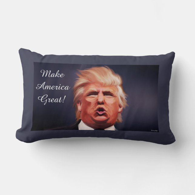 Donald Trump Polyester Lumbar Pillow 13 x 21 inch Kussen (Voorkant)