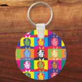 Donald Trump Pop Art Button Sleutelhanger (Voorkant)