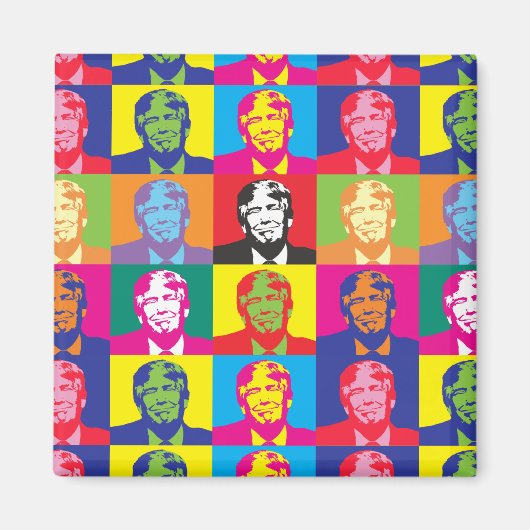 Donald Trump Pop Art Square Magnet (Voorkant)