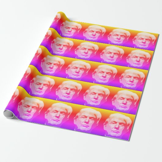 DONALD TRUMP POP ART WRAPPING PAPIER (Uitgerold)
