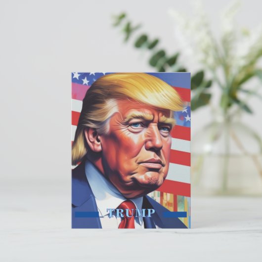 Donald Trump Pop Kunst Briefkaart (Staand voorkant)