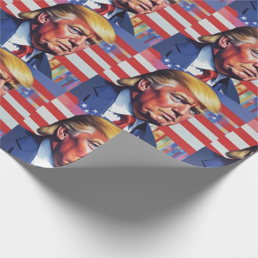 Donald Trump Pop Kunst Cadeaupapier (Hoek)