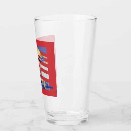 Donald Trump Pop Kunst Glas (Links)