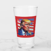 Donald Trump Pop Kunst Glas (Voorkant)