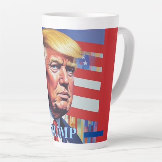 Donald Trump Pop Kunst Latte Mok (Rechterhoek)