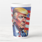 Donald Trump Pop Kunst Latte Mok (Voorkant)