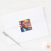 Donald Trump Pop Kunst Vierkante Sticker (Envelop)