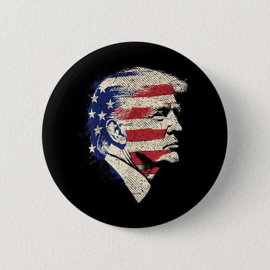 Donald Trump Portrait Ronde Button 5,7 Cm (Voorkant)